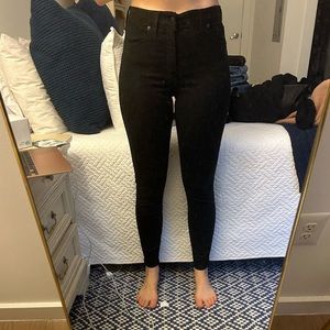 Madewell 9" High Rise Black Skinny Jeans 28T